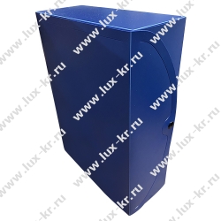 BRAUBERG "Energy", Короб архивный (330х245 мм), 100 мм, пластик, разборный, до 900 листов, синий, 0,9 мм, на кнопке, 235375