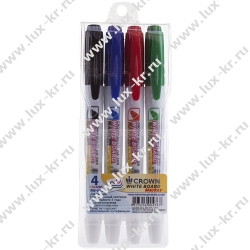 Набор маркеров для белых досок Crown Multi Board Slim WB-505-4,  2мм, 4 цвета
