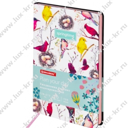 Ежедневник недатированный А5 (138х213 мм), BRAUBERG VISTA, под кожу, гибкий, 136 л., "Birds", 112021 Ежедневник недатированный А5 (138х213 мм), BRAUBERG VISTA, под кожу, гибкий, 136 л., "Birds", 112021