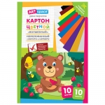 Картон цветной А4, ArtSpace, 10л., 10цв., немелованный, золото, серебро, в папке, "Волшебный. Медвежонок" Картон цветной А4, ArtSpace, 10л., 10цв., немелованный, золото, серебро, в папке, "Волшебный. Медвежонок"