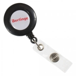Держатель-рулетка для бейджей 70см, петелька, клип, черный Держатель-рулетка для бейджей 70см, петелька, клип, черный