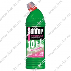 Чистящее средство для сантехники Sanfor "Universal 10в1. Летний дождь", гель с хлором, 1л