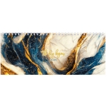 Планинг датированный 2026 285х112 мм, STAFF, гребень, картонная обложка, 64 л., "Мрамор", 117364