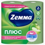 Туалетная бумага ZEММА (Земма) Плюс 2-х слойная зеленая Яблоко (4рул)