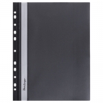 Папка скорос-тель с перфорацией на корешке, ПВХ, черная