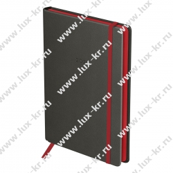 Ежедневник датированный 2026г., А5, 176л., твердый переплет, кожзам, BG "Contrast. Graphite", графитовый, цветной срез, на резинке DdA5_09467