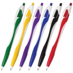 Ручка шариковая автоматическая BRAUBERG "Caribbean", СИНЯЯ, корпус ассорти, узел 0,7 мм, линия письма 0,35 мм, 141159