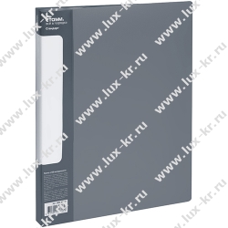 Папка с 60 вкладышами СТАММ "Стандарт" А4, 21мм, 700мкм, пластик, серая, ММ-30627 Папка с 60 вкладышами СТАММ "Стандарт" А4, 21мм, 700мкм, пластик, серая, ММ-30627