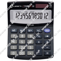 LAMARK212 Калькулятор 12р. Настольный 125х100х27мм, 2-ое питание, черный DDT212-BK LAMARK212 Калькулятор 12р. Настольный 125х100х27мм, 2-ое питание, черный DDT212-BK