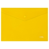Папка-конверт на кнопке СТАММ А4, 180мкм, пластик, прозрачная, желтая MM-31021